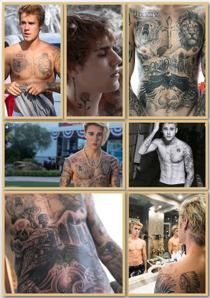 The meaning of Justin Bieber's tattoos (50+ photos)